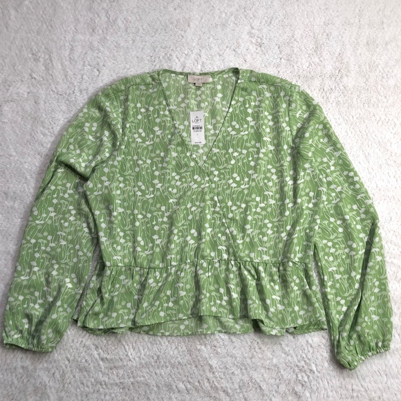 Loft Ruffle V-Neck Blouse - Picture 2 of 5